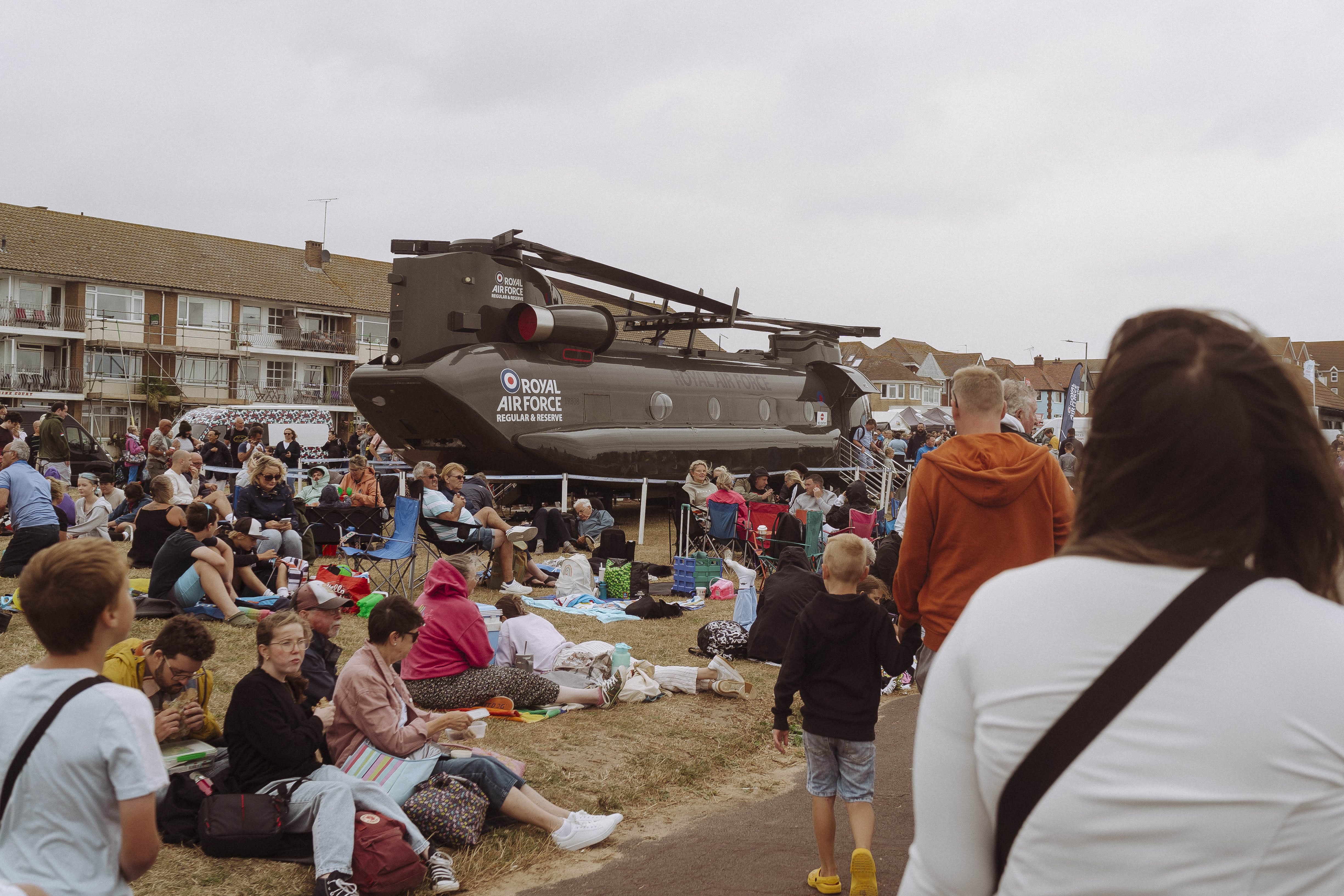 Chinook ground display and visitors