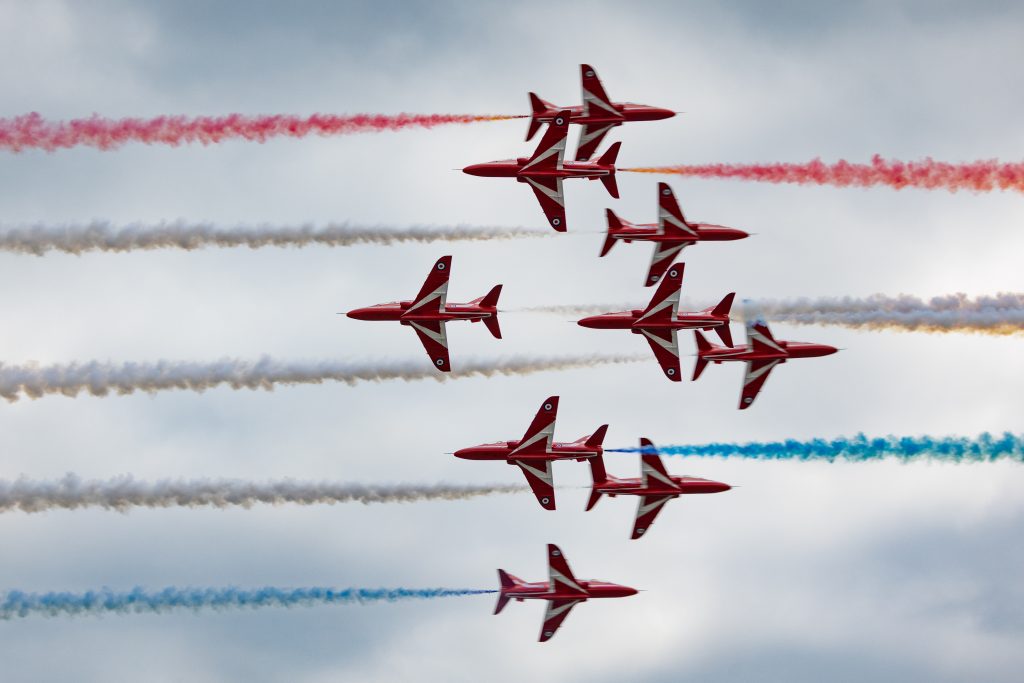 Red Arrows over Clacton 2025. Credit: Simon Rich Photography.